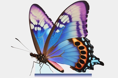 Butterfly half side, clipart, hd, on white background, spaced out