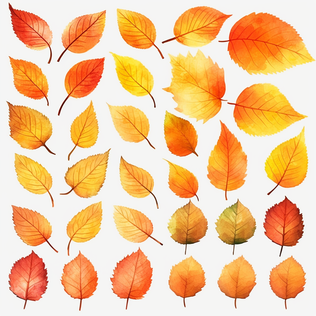 different leaves clipart
