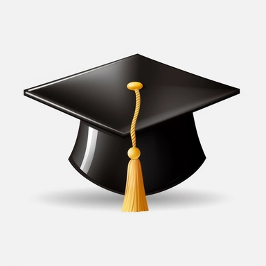 2D animation asset, illustration of a graduation cap clipart icon, simple colors, plain white background, glossy, 2k