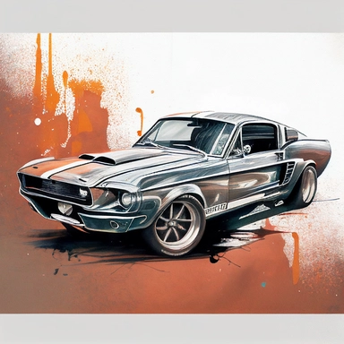 1967 Ford Mustang Fastback Eleanor clipart