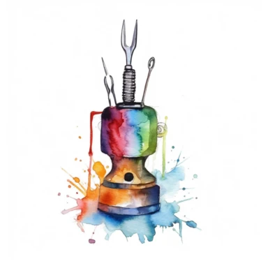 Sewing Needle Threader Watercolor Sublimation Clipart, high regulation