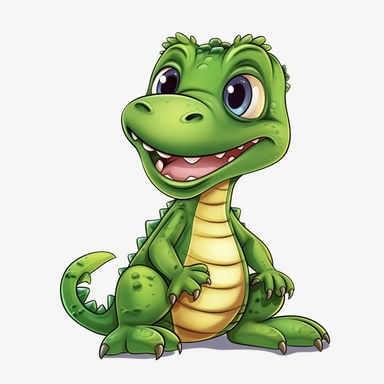 cute baby alligator cartoon Clipart .