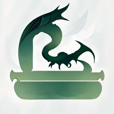 fantasy chore game logo, clipart, dragon, sword