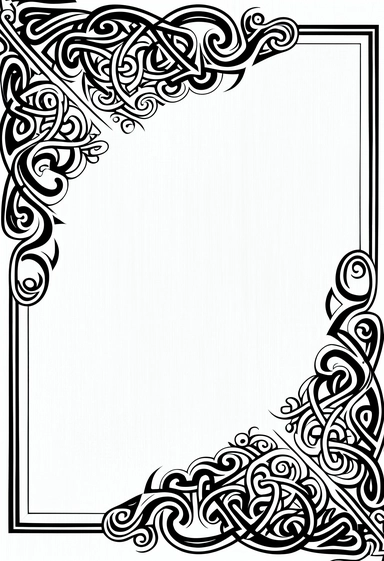 vector black graphic frame corner celtic knots on white background clipart