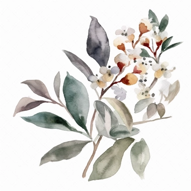 watercolor, a piece of botanical item clipart, faded barely visible color