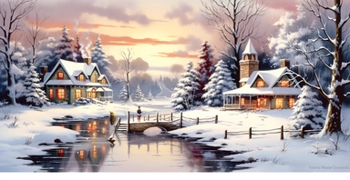 Adorable Christmas scene, clipart, precision painting, vivid colours, white background, I can’t believe how beautiful this is