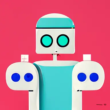 a virtual world full of heartfelt robots that encourage each other, play games with each other, create beautiful clipart together in a pop art style