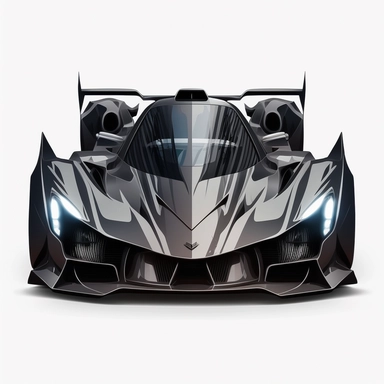 Futuristic hypercar Widebody, Clipart Vector Clip Art Graphics, Metal Art Cut Ready, all colors are black and white, transparent background, the hood of the car facing towards me