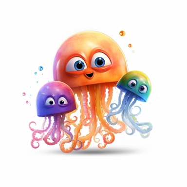 disney pixar jellyfishs, clipart white background