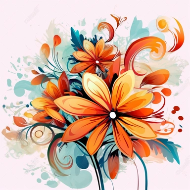 abstract flowers clip art