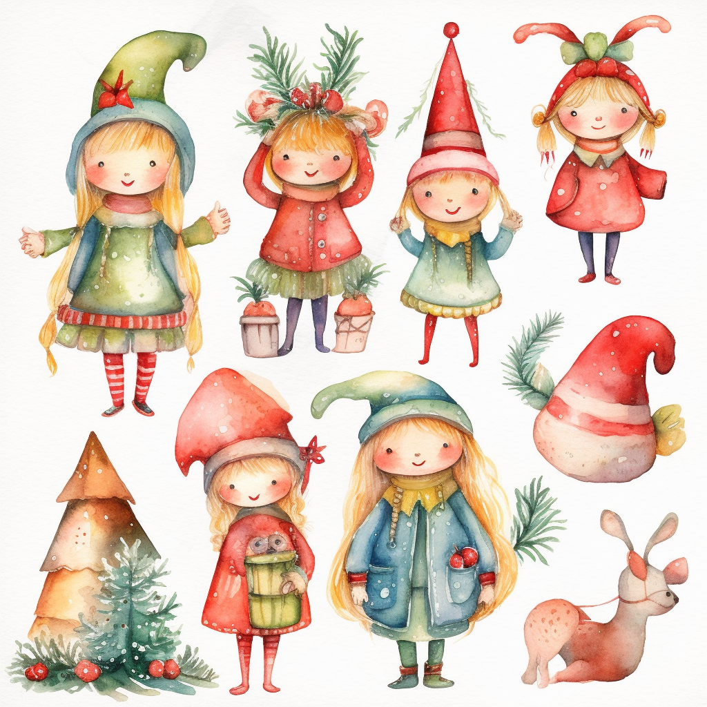 christmas elves clipart