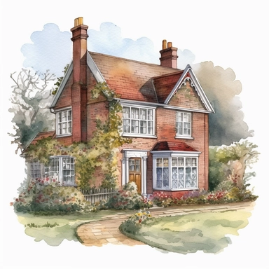 watercolour beautiful Georgian country house beautifully detailed perfect realistic Georgian country house beautiful perfectly detailed Georgian country house png image,high resolution,300dpi,graphic clipart,computer graphics