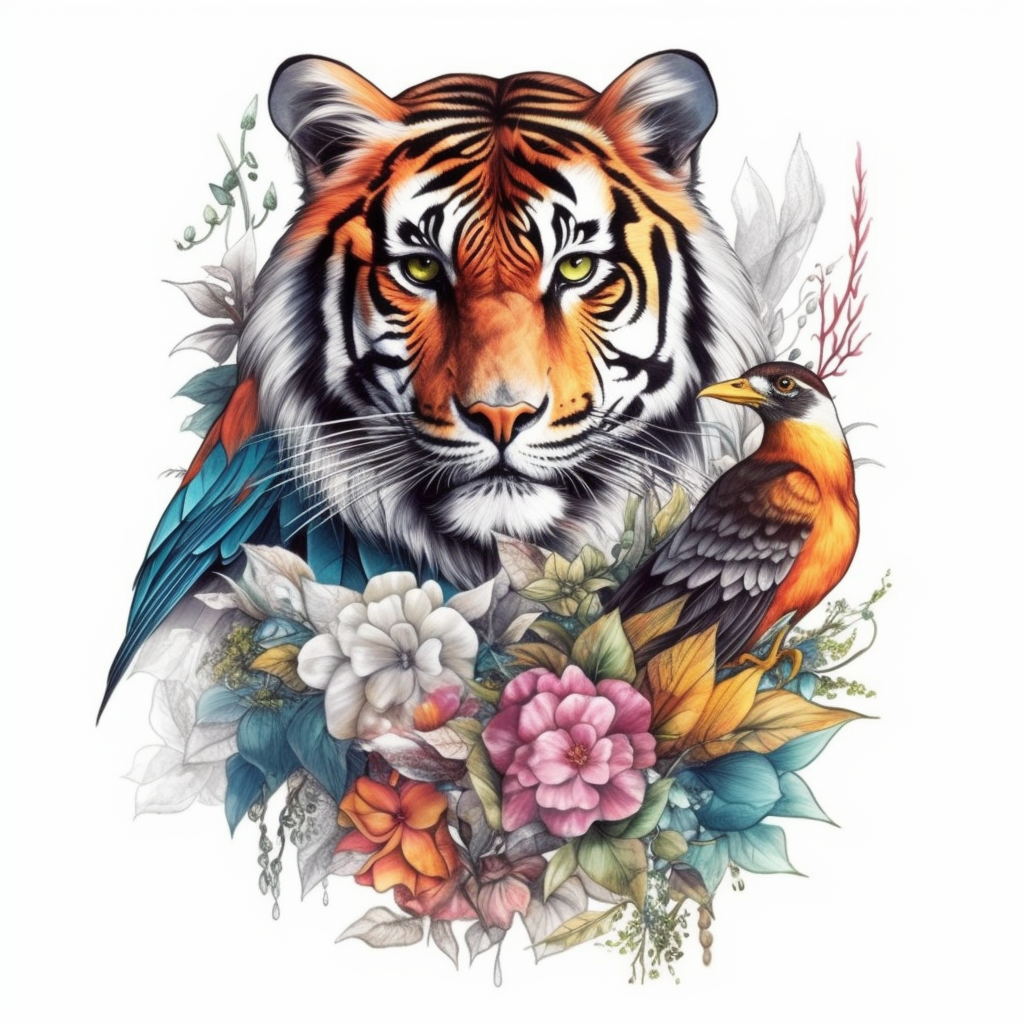 bird tiger cliparts