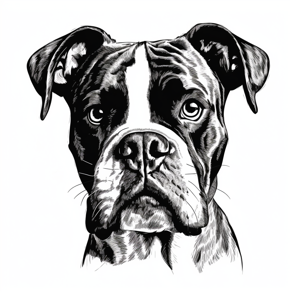 Boxer dog clipart no background, white, black, svg, sketchbook, free ...