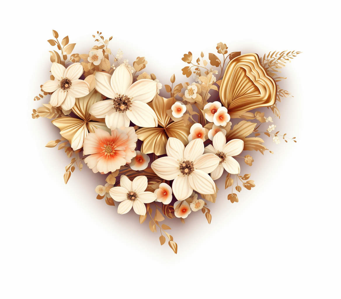 gold heart clipart