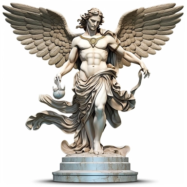 clipart of an angel statue, white background, roman style, greek style, in the style of mike deodato, neo-mosaic, comic art, pompeo batoni, dimensional illusion, antonio donghi, neogeo, detailed comic book art, marble, uhd image, detailed comic book art, marble, uhd image, bold colorism