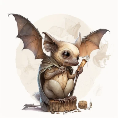 odd bat in the style of Jean-Baptiste Monge clipart