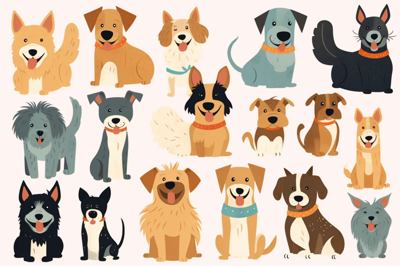 dog themed clipart set, cheerful, happy,--v 5 - Clip Art Library