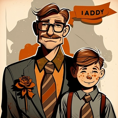 fathers day clipart, no words on art, cartoon, father and son, dad