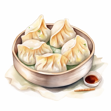 watercolor Dumplings clipart