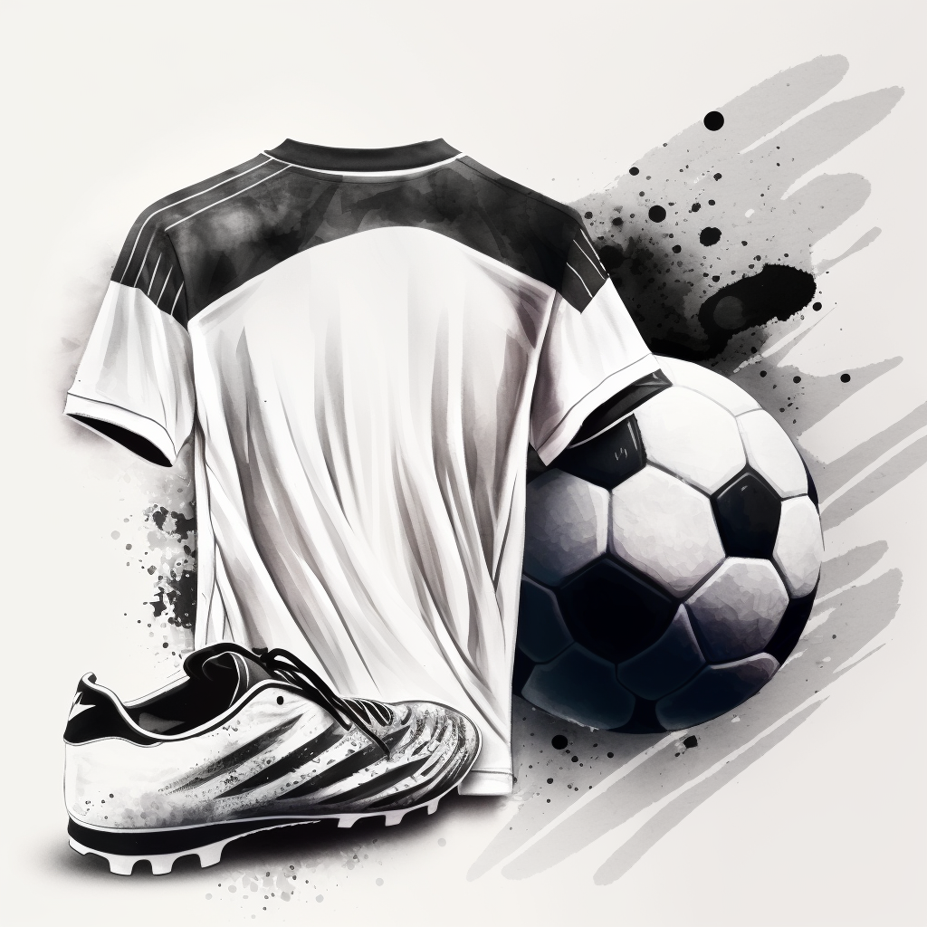 black and white football clipart