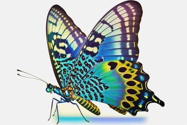 Butterfly half side, clipart, hd, on white background, spaced out