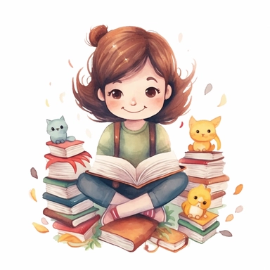 school teacher, watercolor, doodle, fable, child book, clip art, transparent background, 300 dpi, nursery illustration, minimalist, vector illustration, optimistic