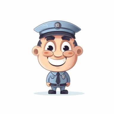 happy cute Highway Inspector face, cartoon, clipart, mascot, isolated on white background