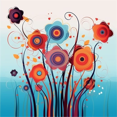 abstract flowers clip art