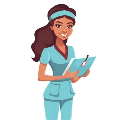 Clipart of nurse holding clipboard
