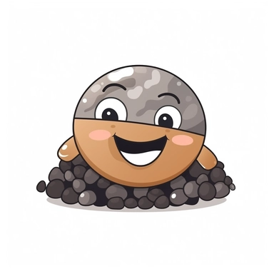 happy cute Gravel Merchant face, cartoon, clipart, mascot, isolated on white background