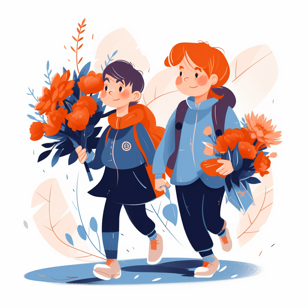 children going to school clipart