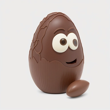 pixar chocolate easter egg, pixar animation, 3D, clipart, white background, no background, clipartmax,