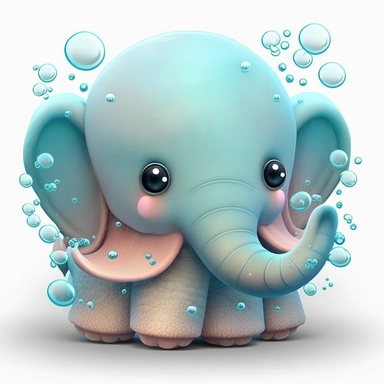 clipart style cute dumbo octopus