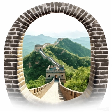 clipart Great Wall of China , new era , japan , interior design , photo realistic, white background