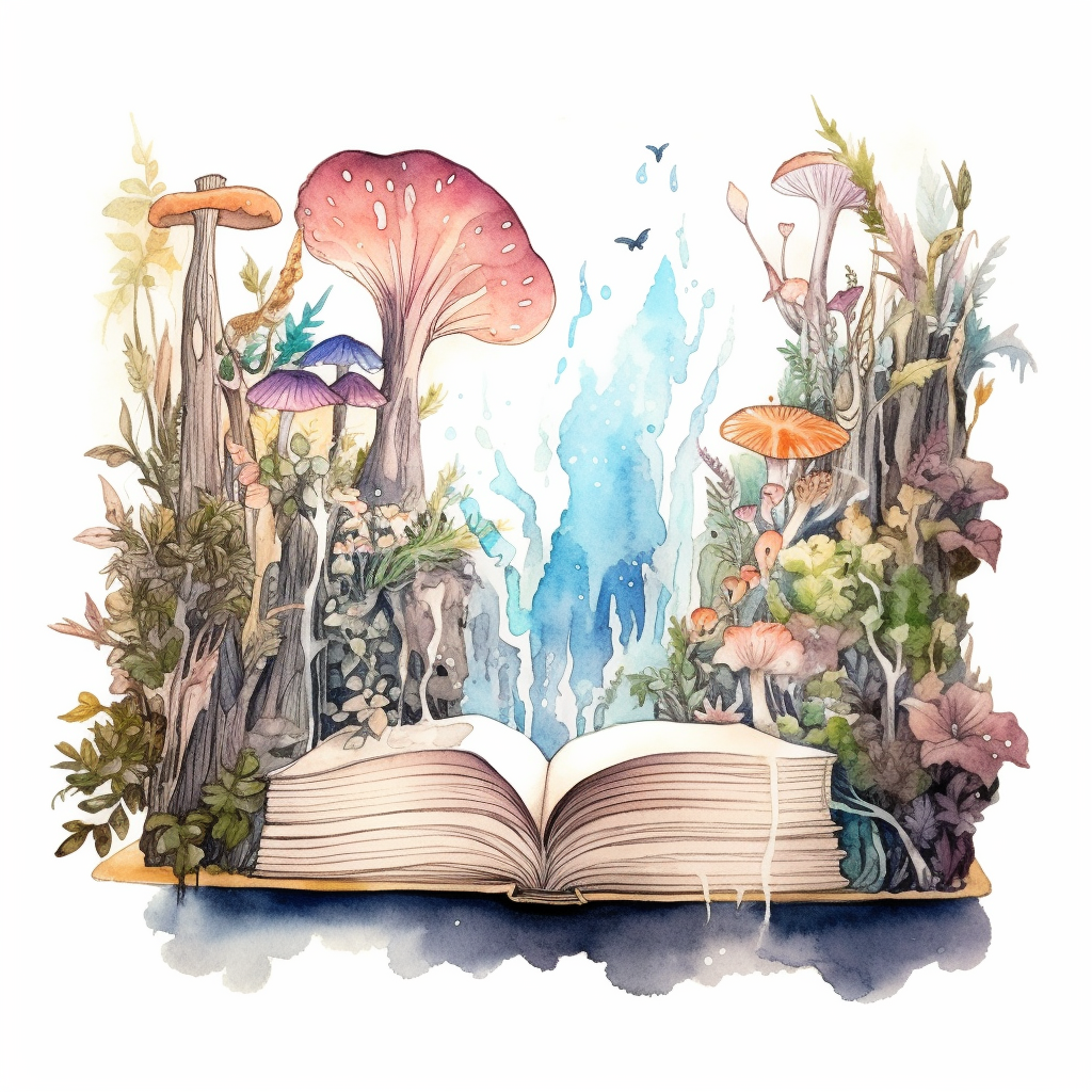 Visualize an open book clipart designed with a watercolor effect ...