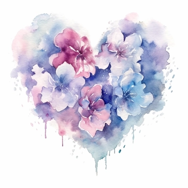 the most beautiful ethereal watercolor heart clip art