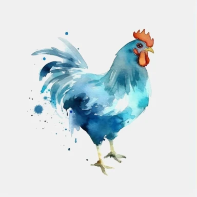 Watercolor chiken Clipart, fairy, white background, high quality,