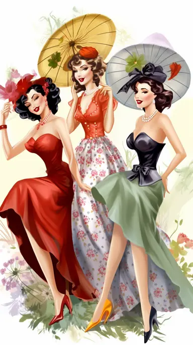 pin up calendar girls, clip art
