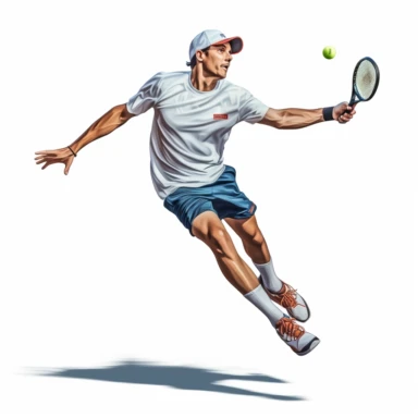 high def photograph clipart vector image with plain white background of a hyper realistic high definition photograph of a pickleball player lobbing the ball really high in the air. extremely detailed. 35mm lens. 8k. Ultra HD.
