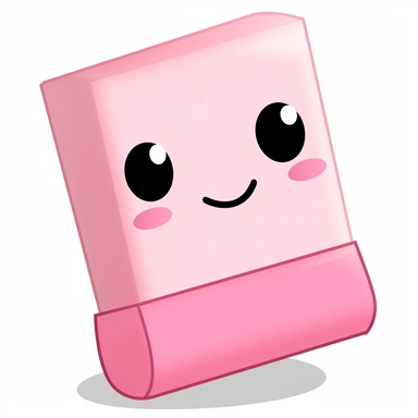 create a cute eraser clipart on a white background