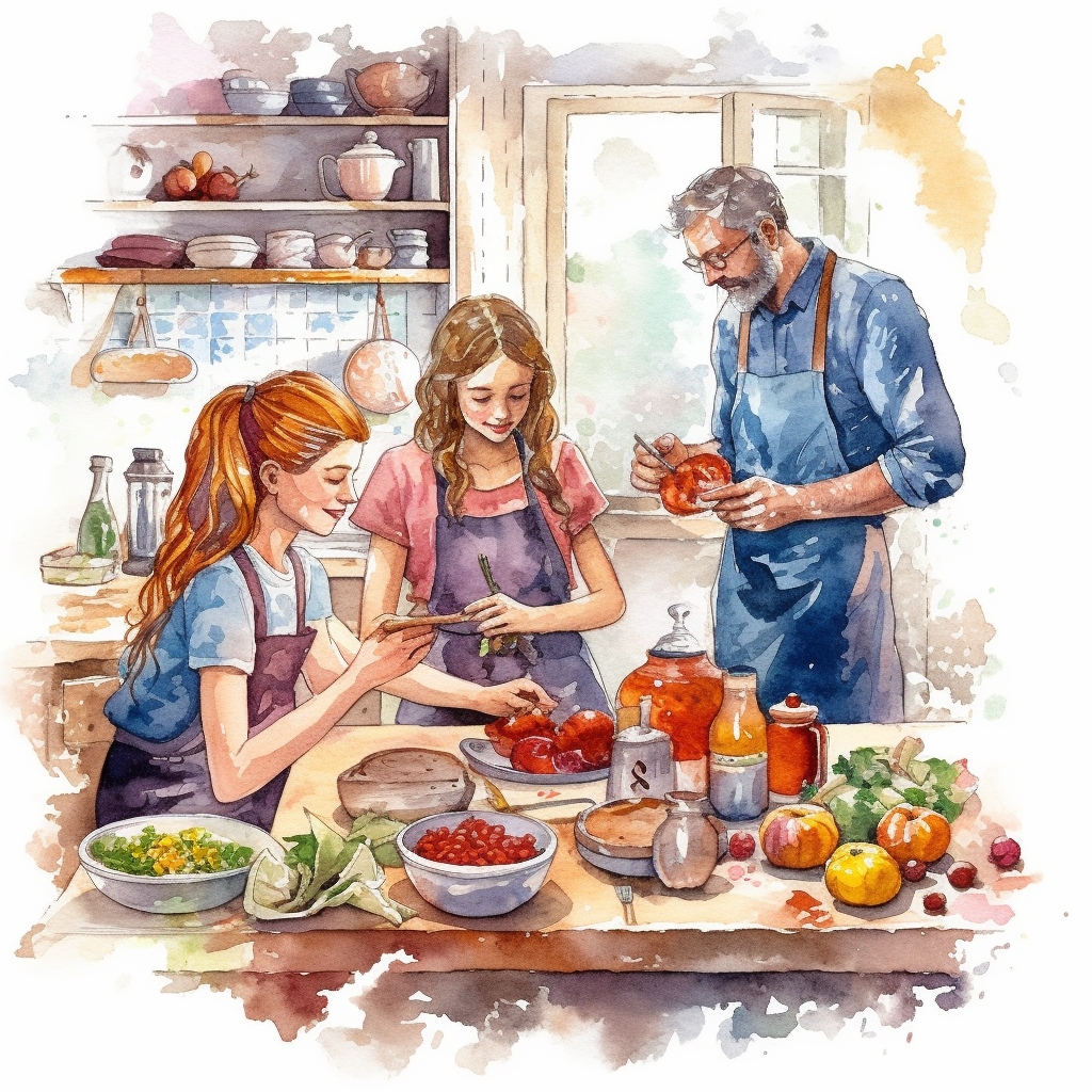 family cooking cliparts