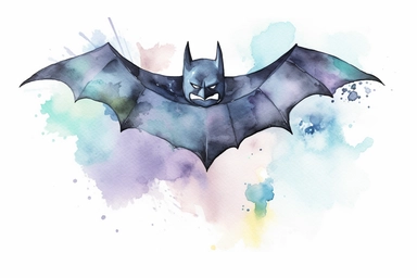 soft colors batman watercolor clip-art