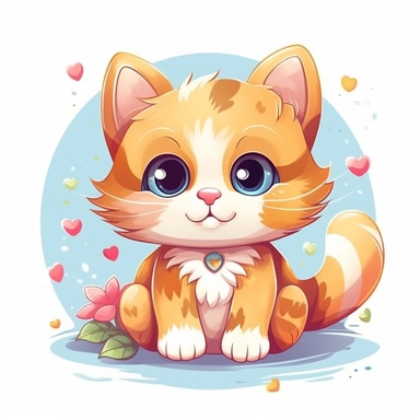 Create a clipart of a cute animal, such as a playful kitten or a friendly panda. Focus on capturing the essence of the animal's charm and innocence. Use soft lines and gentle colors to evoke a sense of warmth and approachability. This clipart can be incorporated into children's books, educational materials, or pet-related designs.