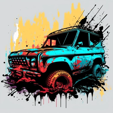 car spray painting line art, clipart, spray paint tool 4X4