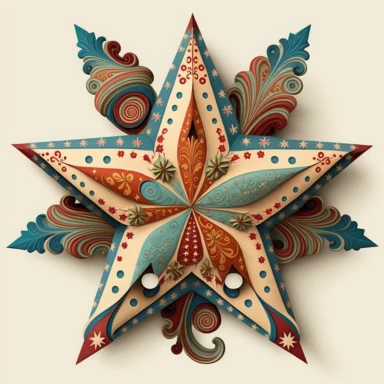 folk art star clipart art