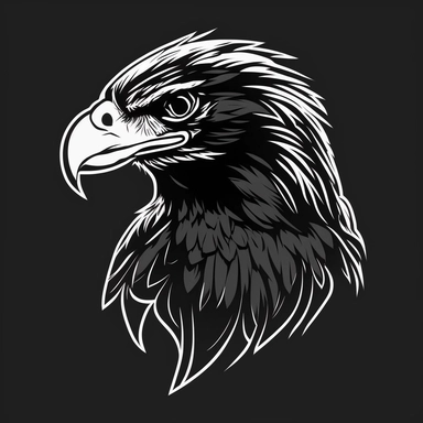 simple outline of an eagle, clipart, flat 2d vector, minimalist, black and white, kids cartoon, svg cut file, line art drawing