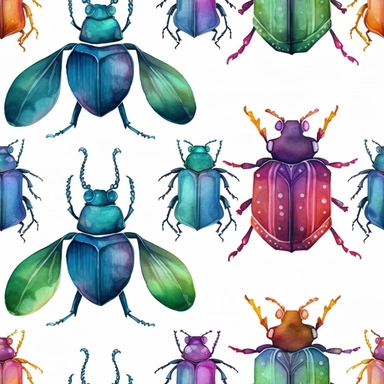 watercolor cute beetle , clipart style