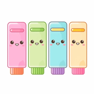 cute kawaii eraser colorful clipart