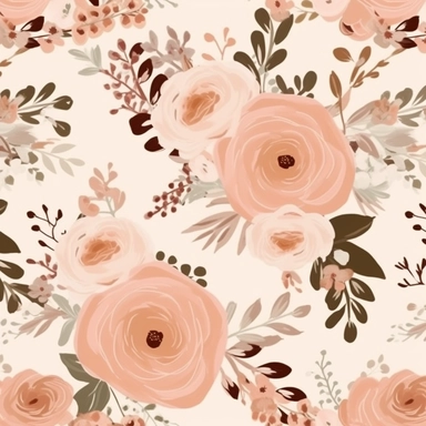 Boho rose seamless pattern for fabric, creamy background, floral digital paper, Pink wedding clipart with rose bouquets